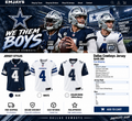 Dallas Cowboys jersey page with We Them Boys design and blue, white, and Color Rush jersey samples