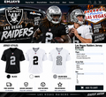 Las Vegas Raiders jersey page featuring Ashton Jeanty #2 and Fernando Mendoza #15 with black, white, and Color Rush jersey samples