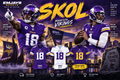 Minnesota Vikings SKOL graphic featuring Justin Jefferson and Kyler Murray with Home Purple, Away White, and Color Rush Purple Yellow jersey samples